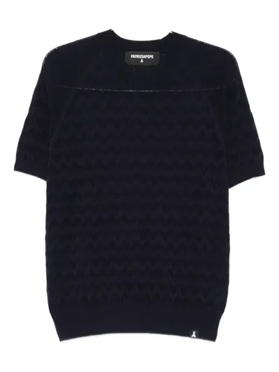 人字纹图案短袖T恤