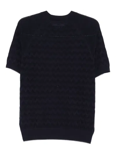 人字纹图案短袖T恤