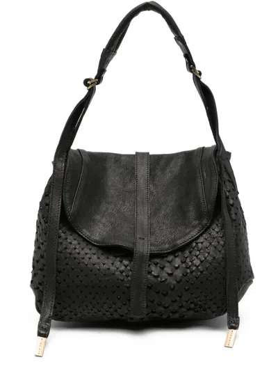 穿孔翻盖单肩包