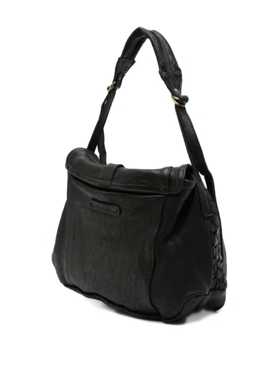 穿孔翻盖单肩包