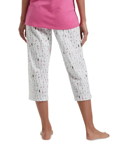 Hue Womens Plus Size Sleepwell Printed Knit Capri Pajama Pant Made With Temperature Regulating Technolog In Neutral