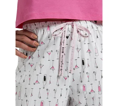 Hue Womens Plus Size Sleepwell Printed Knit Capri Pajama Pant Made With Temperature Regulating Technolog In Neutral