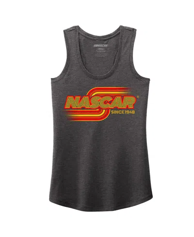 Nascar Heather Charcoal Name & Number Racer Back Tri-blend Tank Top In Gray