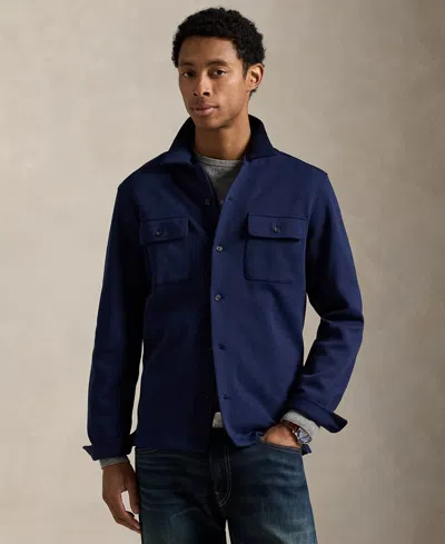 Polo Ralph Lauren Men's Double-knit Camp Shirt In Blue