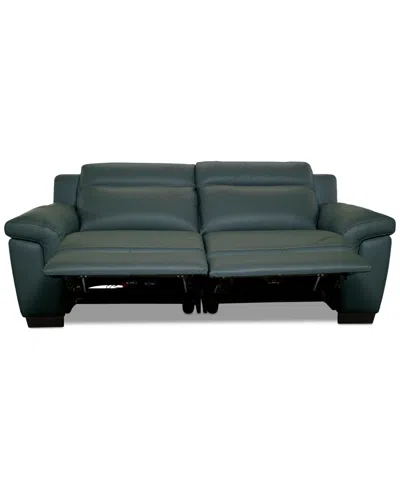Macy's Julius Ii 2-pc. Leather Sofa With 2 Power Recliners, Exclusively At  In Green