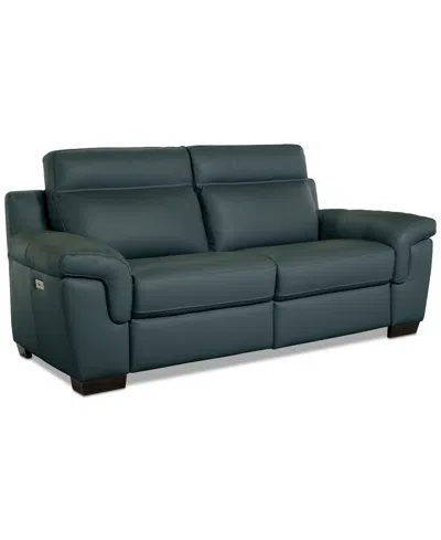 Macy's Julius Ii 2-pc. Leather Sofa With 2 Power Recliners, Exclusively At  In Green