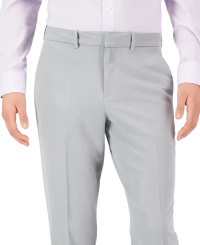 Perry Ellis Portfolio Men's Modern-fit Stretch Solid Resolution Pants In Gray