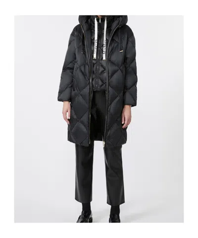 Max Mara Down Jacket In Iridescent Water-repellent Fabric In Black