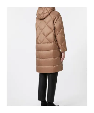 Max Mara Down Jacket In Iridescent Water-repellent Fabric In Brown