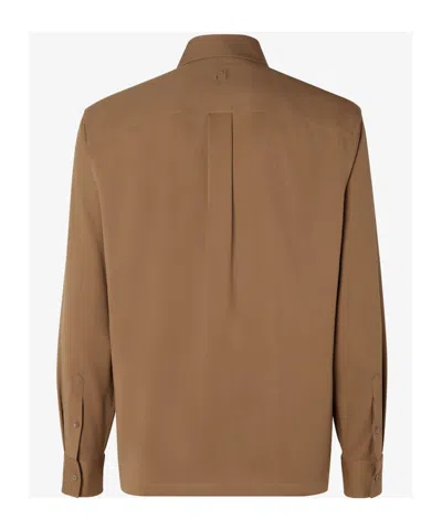 Fendi Luxurious Wool Long Sleeve Shirt In Brown