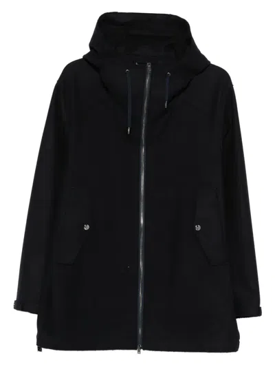 Herno Contrast-panel Piqué Jacket In Black