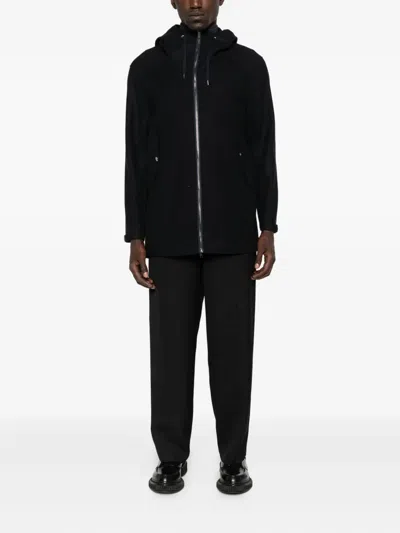 Herno Contrast-panel Piqué Jacket In Black