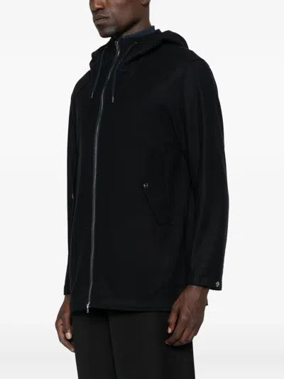 Herno Contrast-panel Piqué Jacket In Black