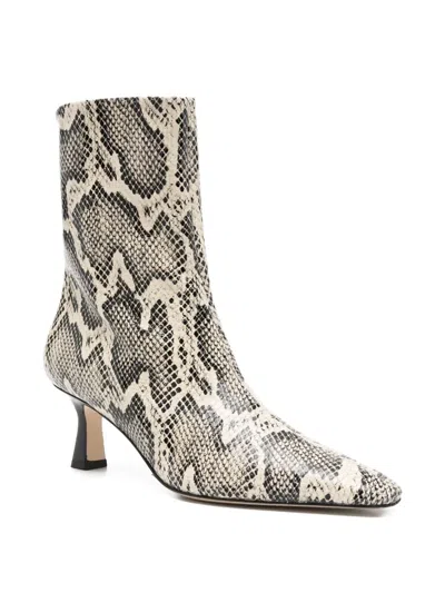 Aeyde 70mm Elina Snake-print Pointed-toe Ankle Boots In Neutral