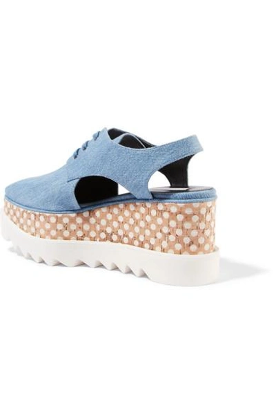 Shop Stella Mccartney Elyse Denim Platform Brogues