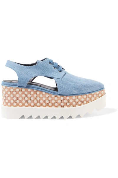 Shop Stella Mccartney Elyse Denim Platform Brogues