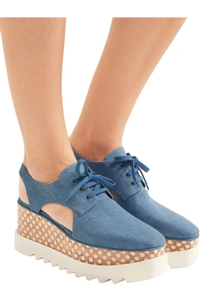 Shop Stella Mccartney Elyse Denim Platform Brogues