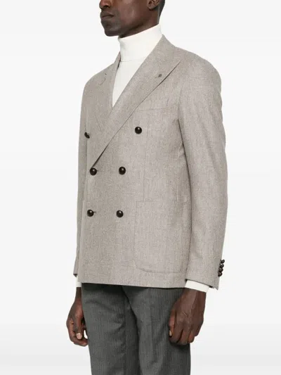 Tagliatore Double-breasted Blazer In Gray