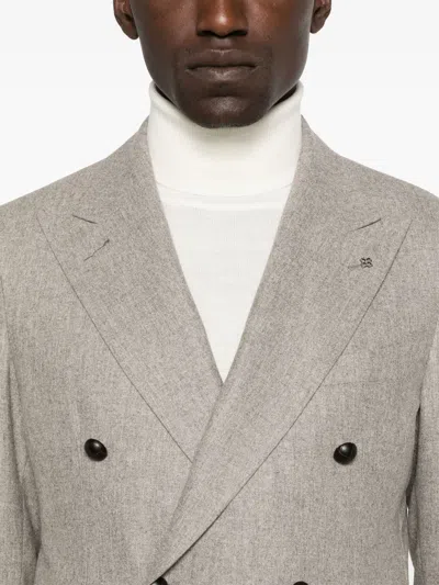 Tagliatore Double-breasted Blazer In Gray