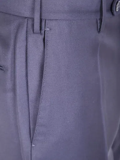 Incotex Flat-front Cotton Trousers In Blue