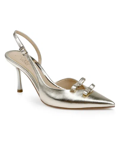 Jewel Badgley Mischka Women's Ellery Bow Evening Pumps In Gold