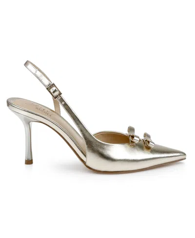 Jewel Badgley Mischka Women's Ellery Bow Evening Pumps In Gold