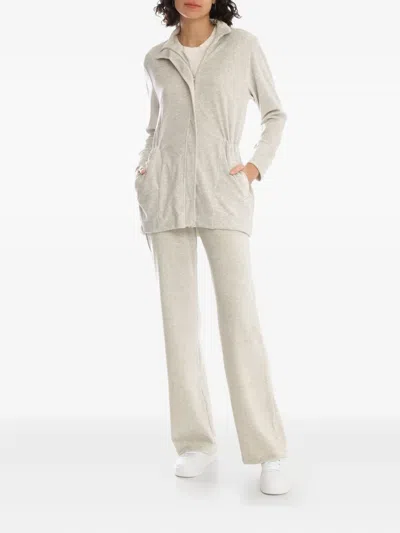 Lygia & Nanny Plush Capuccino Drawstring Parka In Gray