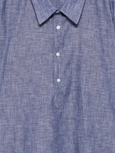 Manuel Ritz Half-placket Shirt In Blue