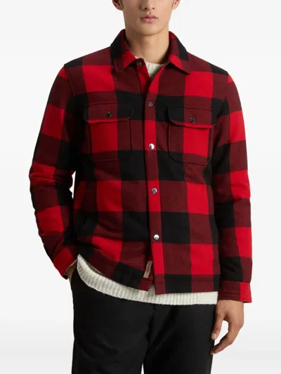 Woolrich Check-pattern Wool-blend Shirt Jacket In Red