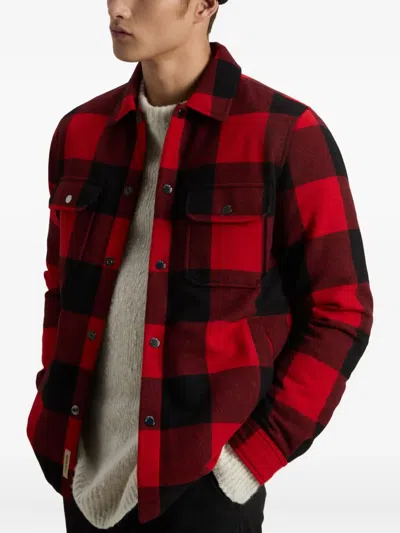 Woolrich Check-pattern Wool-blend Shirt Jacket In Red