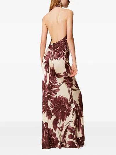 Twinset Woman Midi Dress Plum Size 8 Viscose In Purple