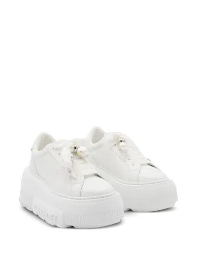 Casadei Low Top Sneakers Platform Sole In White