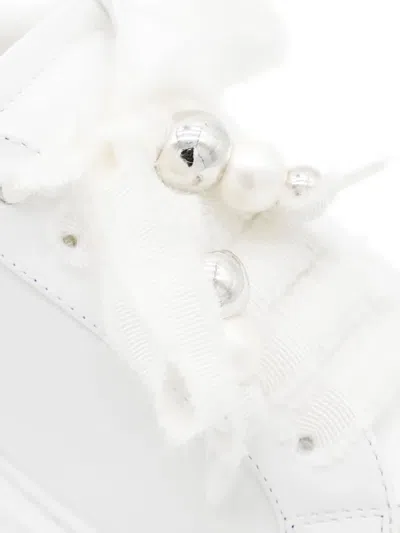 Casadei Low Top Sneakers Platform Sole In White