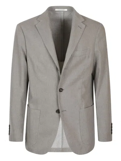 Eleventy Beige Tailored Jacket With Notch Lapels In Gray