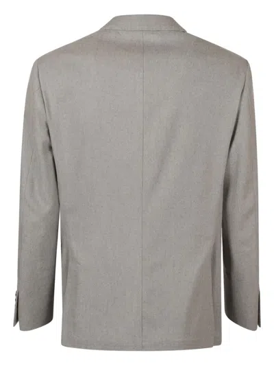 Eleventy Beige Tailored Jacket With Notch Lapels In Gray