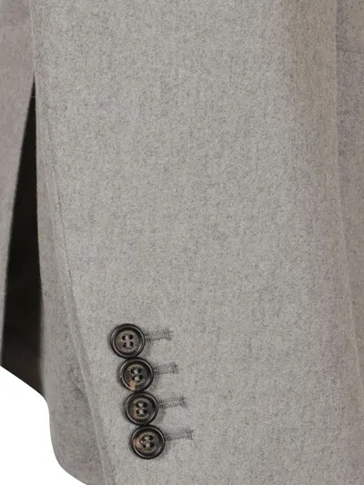 Eleventy Beige Tailored Jacket With Notch Lapels In Gray