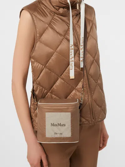 Max Mara Water-repellent Canvas Padded Gilet In Brown
