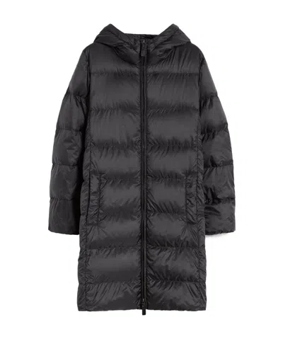 Max Mara Midi Down Jacket In Water-repellent Technical Fabric In Black