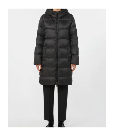 Max Mara Midi Down Jacket In Water-repellent Technical Fabric In Black