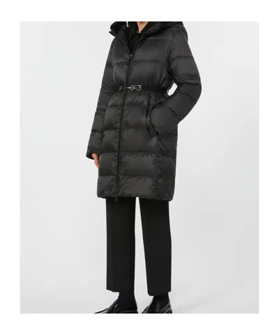 Max Mara Midi Down Jacket In Water-repellent Technical Fabric In Black