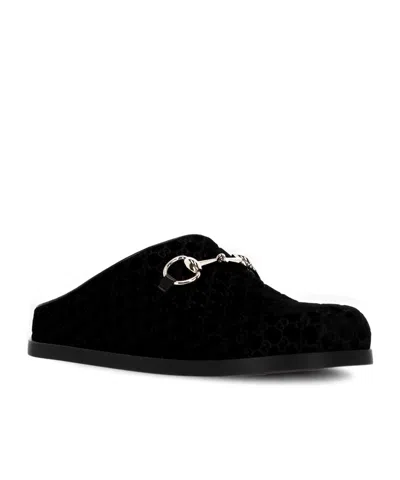 Gucci Gg-pattern Mules In Black