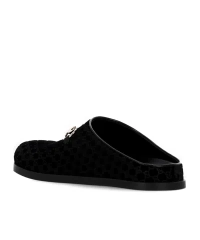 Gucci Gg-pattern Mules In Black