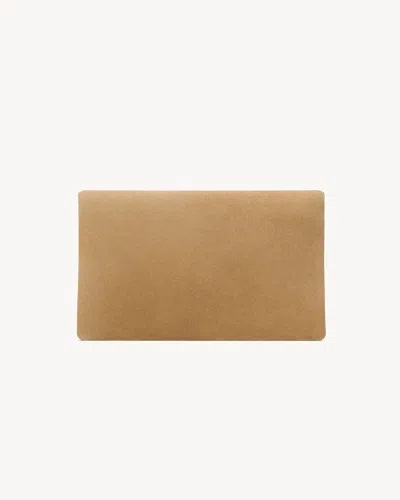 Saint Laurent Cassandre Large Envelope Pouch In Suede