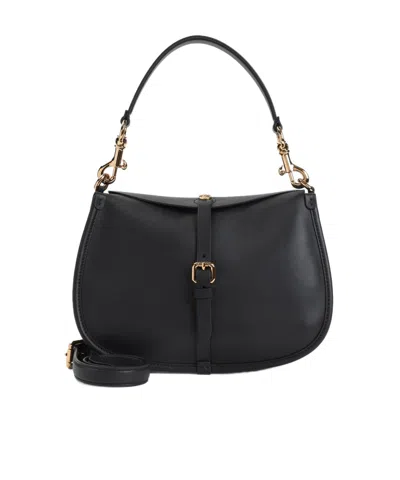 Etro Leather Textured Shoulder Bag In Black