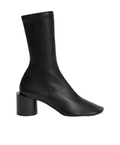 Jil Sander Stylish Ankle Boots Block Heel In Black