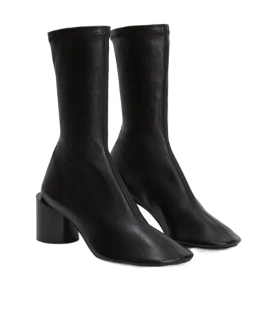 Jil Sander Stylish Ankle Boots Block Heel In Black