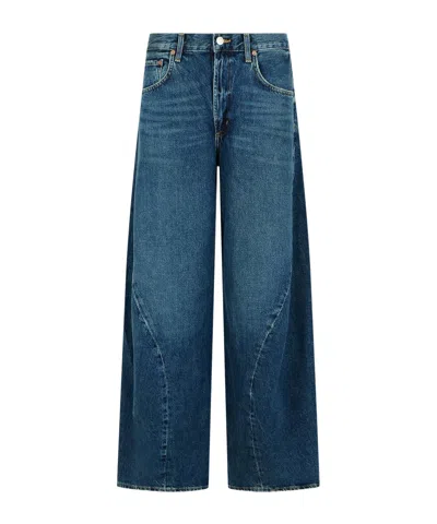 Agolde Panelled Regenerative-cotton Jeans In Blue