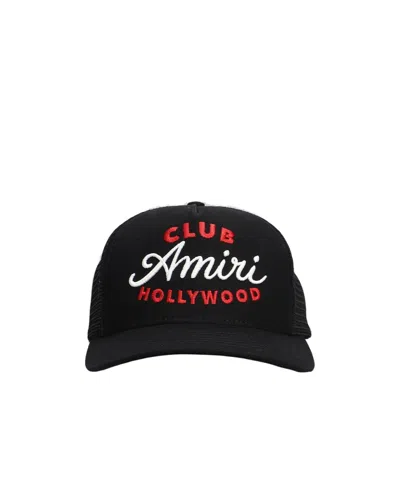 Amiri Black Baseball Cap With Maxi Logo On The Front In Cotton Man In Black