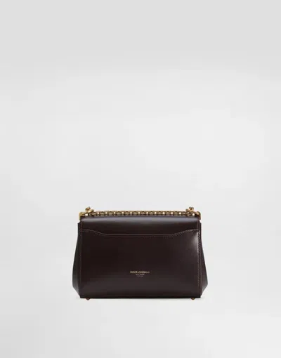 Dolce & Gabbana Women Aubergine Leather Mini Marlene Shoulder Bag In Purple