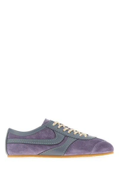 Dries Van Noten Lilac Suede Sneakers In Purple